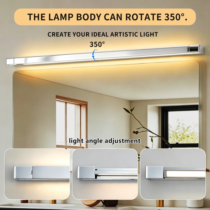 Brilagi - LED φωτιστικό καθρέφτη μπάνιου AQUA LINE LED/36W/230V 120 cm IP44 γυαλιστερό χρώμιο CRI 90