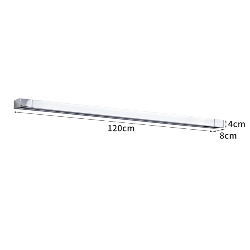 Brilagi - LED φωτιστικό καθρέφτη μπάνιου AQUA LINE LED/36W/230V 120 cm IP44 γυαλιστερό χρώμιο CRI 90