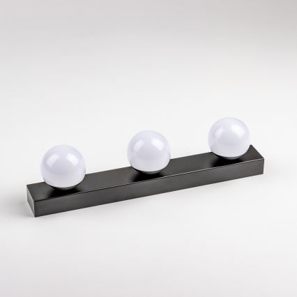 Brilagi - LED φωτιστικό καθρέφτη μπάνιου HOLLYWOOD 3xLED/3W/230V 39 cm IP44 μαύρο