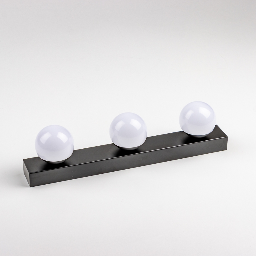 Brilagi - LED φωτιστικό καθρέφτη μπάνιου HOLLYWOOD 3xLED/3W/230V 39 cm IP44 μαύρο