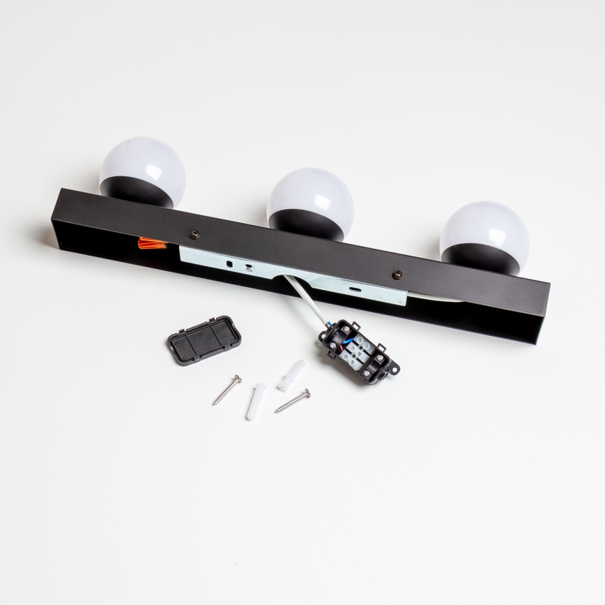 Brilagi - LED φωτιστικό καθρέφτη μπάνιου HOLLYWOOD 3xLED/3W/230V 39 cm IP44 μαύρο