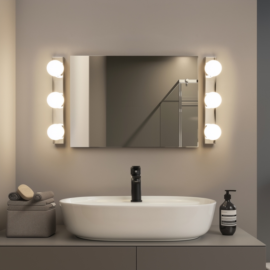 Brilagi - Φωτιστικό LED για καθρέφτη μπάνιου HOLLYWOOD 3xLED/3W/230V 39 cm IP44 γυαλιστερό χρώμιο