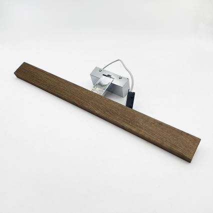 Brilagi - LED φωτισμός καθρέφτη μπάνιου 3-σε-1 WOODY MIRROR LED/12W/230V 60 cm IP44 γυαλιστερό χρώμιο/καρυδιά