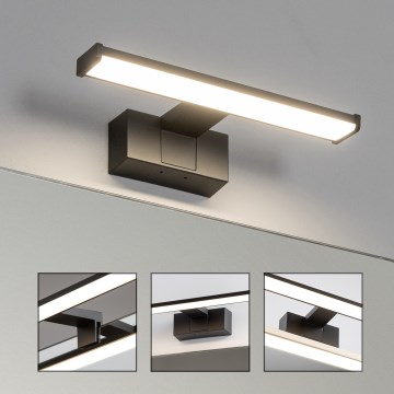 Brilagi - LED φωτισμός καθρέφτη μπάνιου 3-σε-1 VESTRA LED/6W/230V 30 cm IP44 μαύρο