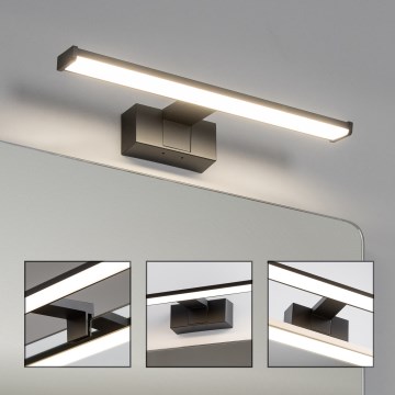 Brilagi - LED φωτισμός καθρέφτη μπάνιου 3-σε-1 VESTRA LED/8W/230V 40 cm IP44 μαύρο