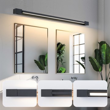 Brilagi - LED φωτισμός καθρέφτη μπάνιου AQUA LINE LED/36W/230V 120 cm IP44 μαύρος CRI 90