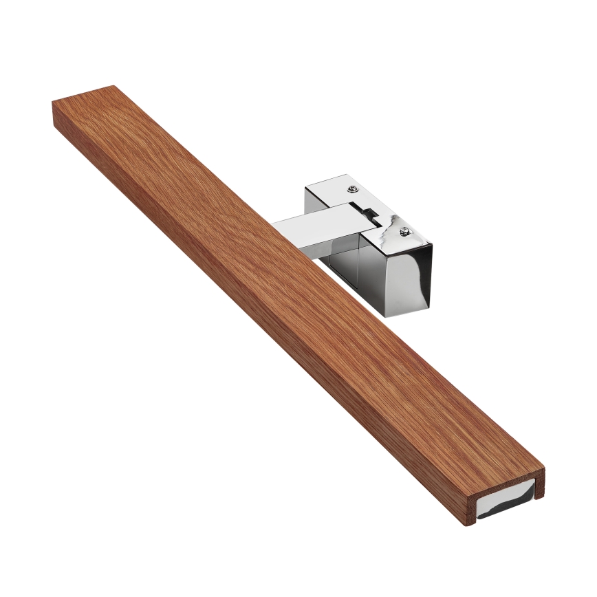 Brilagi - LED Φωτισμός καθρέφτη μπάνιου 3 σε 1 WOODY MIRROR LED/12W/230V 60 cm IP44 γυαλιστερό χρώμιο/δρυς-κερασιά