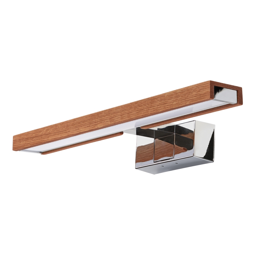 Brilagi - LED Φωτισμός καθρέφτη μπάνιου 3v1 WOODY MIRROR LED/8W/230V 40 cm IP44 γυαλιστερό χρώμιο/δρυς κερασιά