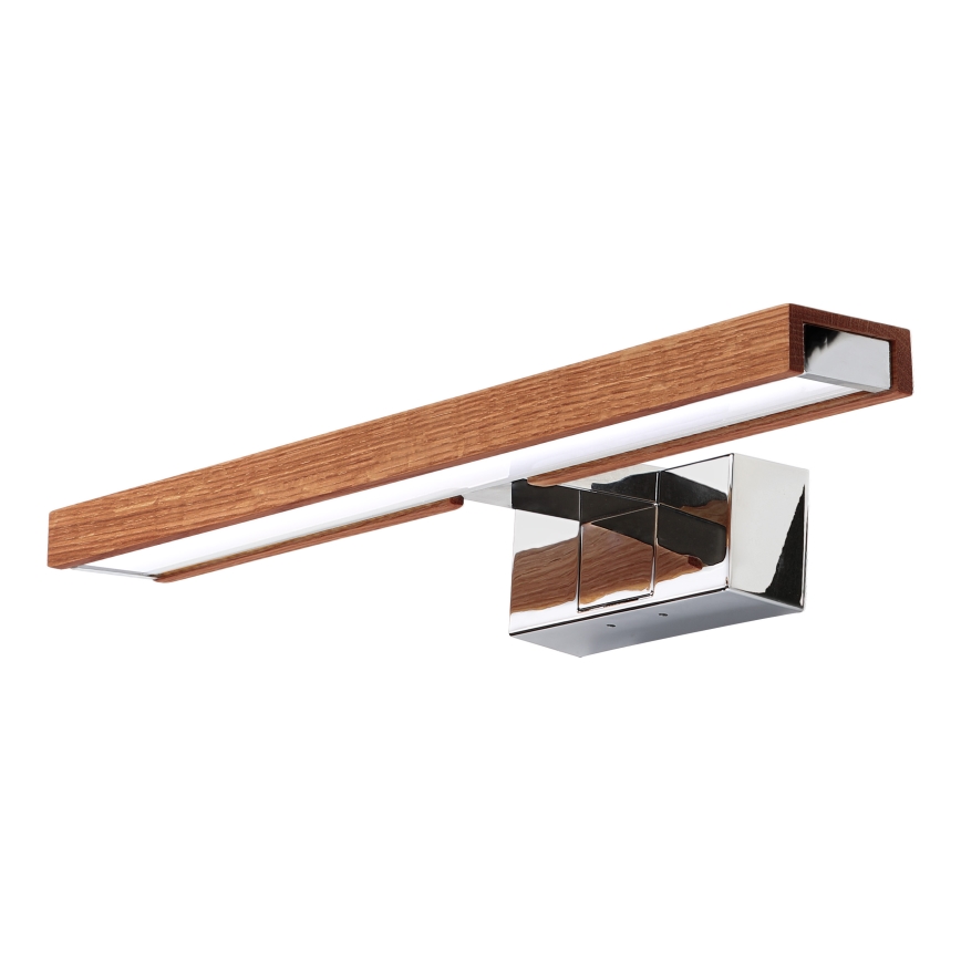 Brilagi - LED Φωτισμός καθρέφτη μπάνιου 3v1 WOODY MIRROR LED/8W/230V 40 cm IP44 γυαλιστερό χρώμιο/δρυς κερασιά