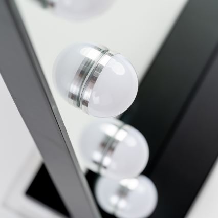 BRILAGI - Ρυθμιζόμενος LED καθρέφτης για μακιγιάζ HOLLYWOOD LED/15W/230V CCT + 2x USB 55x77 cm μαύρος