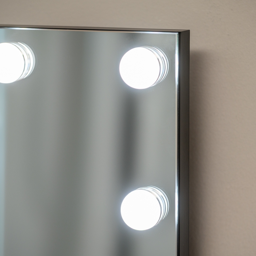 BRILAGI - Ρυθμιζόμενος LED καθρέφτης για μακιγιάζ HOLLYWOOD LED/15W/230V CCT + 2x USB 55x77 cm μαύρος