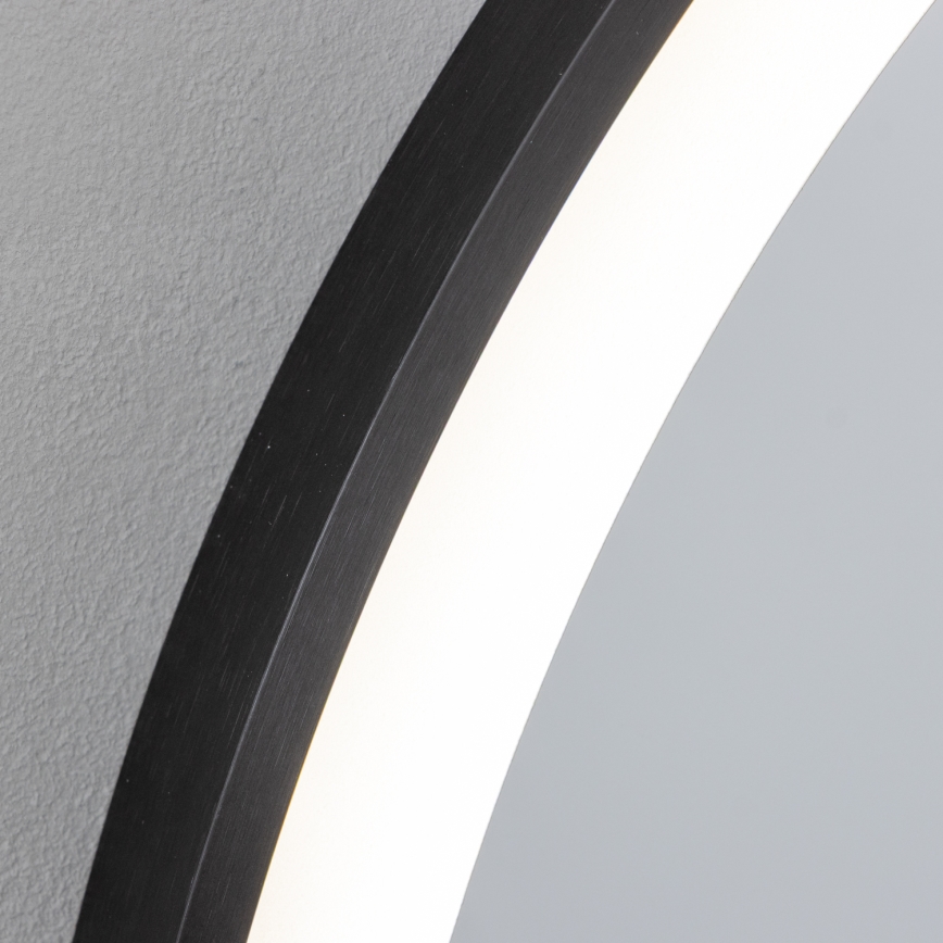 Brilagi - LED καθρέφτης μπάνιου ASTI LED/19W/230V διάμ. 60 cm σε μαύρο χρώμα IP44 CRI 90 ρυθμιζόμενος + CCT