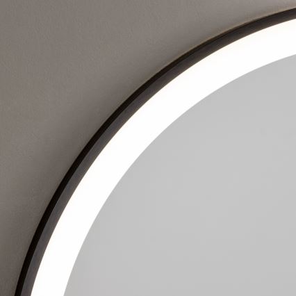 Brilagi - LED καθρέφτης μπάνιου ASTI LED/19W/230V διάμ. 60 cm σε μαύρο χρώμα IP44 CRI 90 ρυθμιζόμενος + CCT
