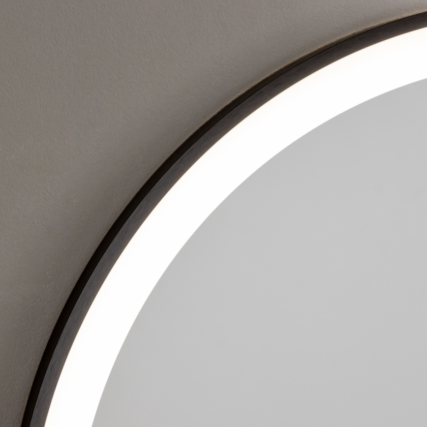 Brilagi - LED καθρέφτης μπάνιου ASTI LED/19W/230V διάμ. 60 cm σε μαύρο χρώμα IP44 CRI 90 ρυθμιζόμενος + CCT