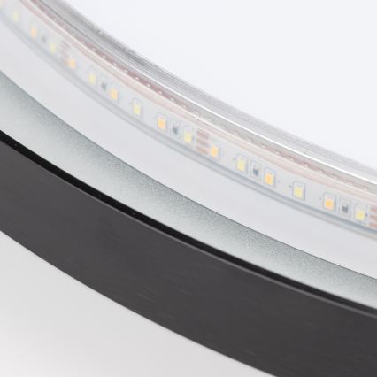 Brilagi - LED καθρέφτης μπάνιου ASTI LED/19W/230V διάμ. 60 cm σε μαύρο χρώμα IP44 CRI 90 ρυθμιζόμενος + CCT