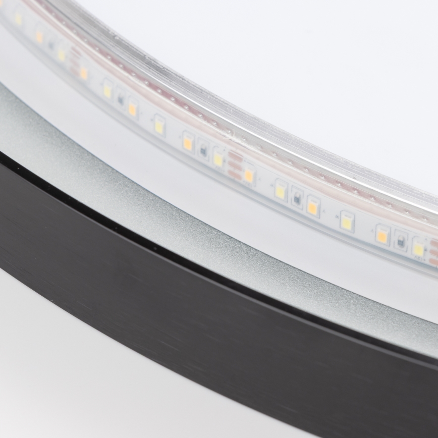 Brilagi - LED καθρέφτης μπάνιου ASTI LED/19W/230V διάμ. 60 cm σε μαύρο χρώμα IP44 CRI 90 ρυθμιζόμενος + CCT