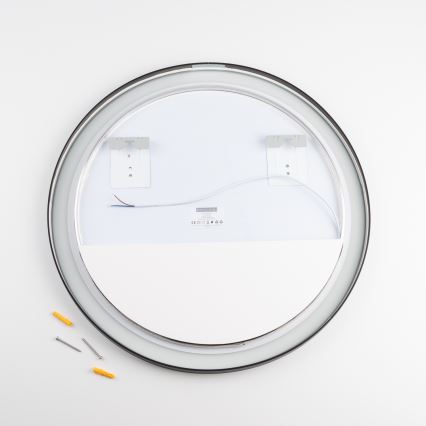 Brilagi - LED καθρέφτης μπάνιου ASTI LED/19W/230V διάμ. 60 cm σε μαύρο χρώμα IP44 CRI 90 ρυθμιζόμενος + CCT