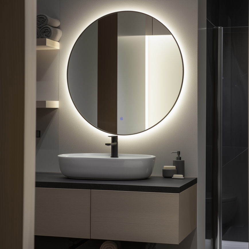 Brilagi - LED Καθρέφτης μπάνιου VENA BLACK LED/26W/230V pr. 80 cm IP44 CRI 90 με ρύθμιση φωτεινότητας + CCT