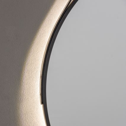 Brilagi - LED καθρέφτης μπάνιου VERESE LED/19W/230V Ø 60 cm μαύρος IP44 CRI 90 ρυθμιζόμενος + CCT