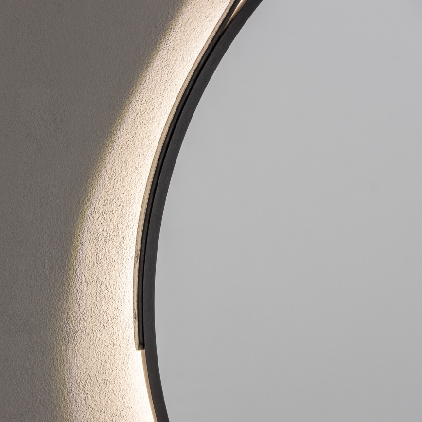 Brilagi - LED καθρέφτης μπάνιου VERESE LED/19W/230V Ø 60 cm μαύρος IP44 CRI 90 ρυθμιζόμενος + CCT