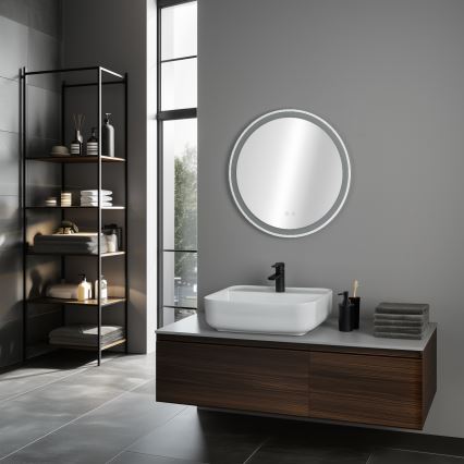 Brilagi - LED θερμαινόμενος καθρέφτης μπάνιου AVA ECO LED/11,5W/230V διάμ. 60 cm IP44 CRI 90 ρυθμιζόμενος + CCT