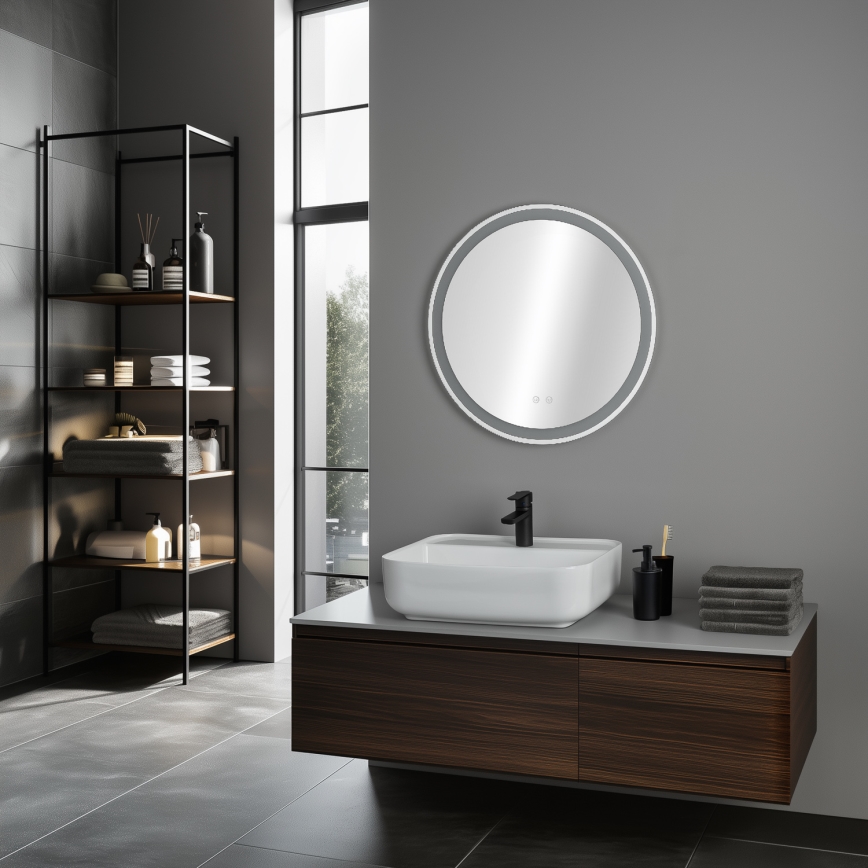 Brilagi - LED θερμαινόμενος καθρέφτης μπάνιου AVA ECO LED/11,5W/230V διάμ. 60 cm IP44 CRI 90 ρυθμιζόμενος + CCT