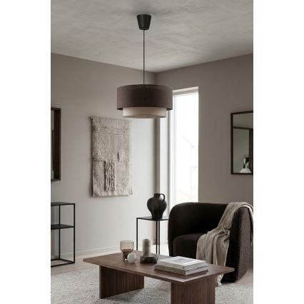 Brilagi - LED κρεμαστό φωτιστικό BOHO ECO με καλώδιο 1xE27/10W/230V Ø 40 cm καφέ/εκρού