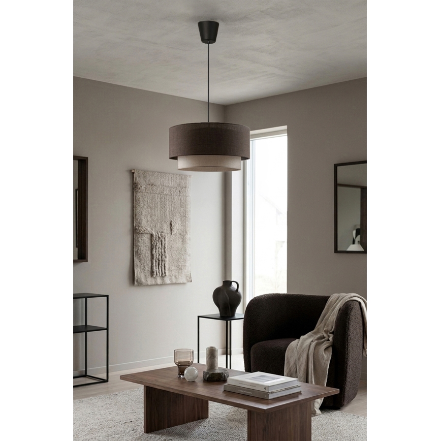 Brilagi - LED κρεμαστό φωτιστικό BOHO ECO με καλώδιο 1xE27/10W/230V Ø 40 cm καφέ/εκρού