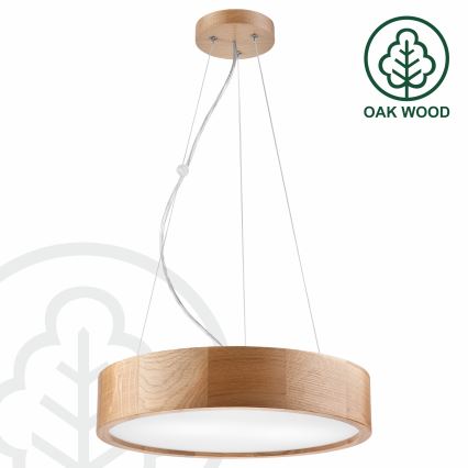 Brilagi - LED Κρεμαστό Φωτιστικό CARVALHO 2xE27/15W/230V Δρυς Ø 37 cm