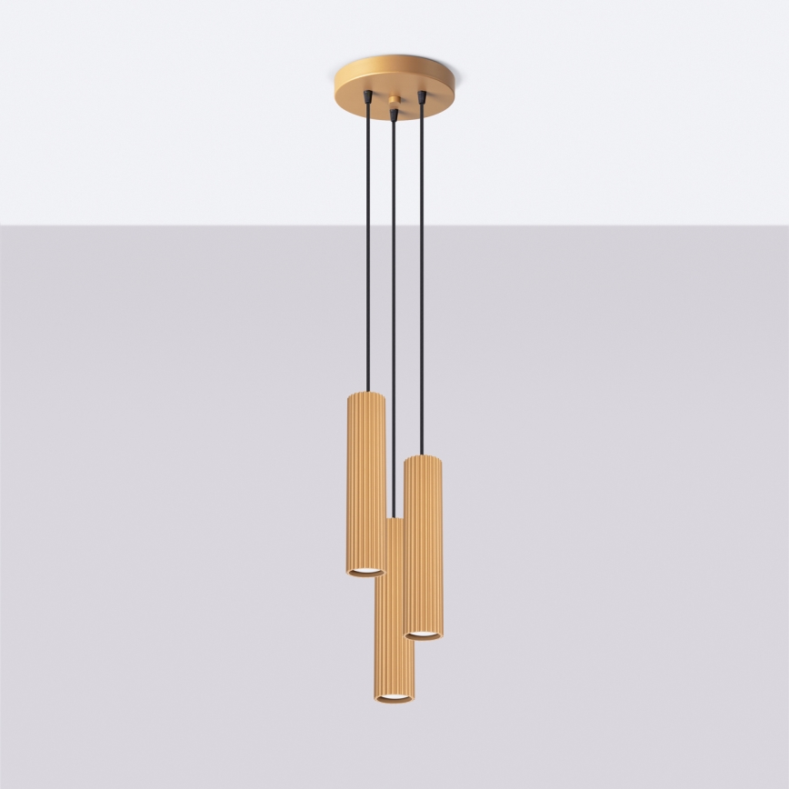 Brilagi - LED κρεμαστό φωτιστικό CRESTO με καλώδιο 3xGU10/10W/230V, χρυσό