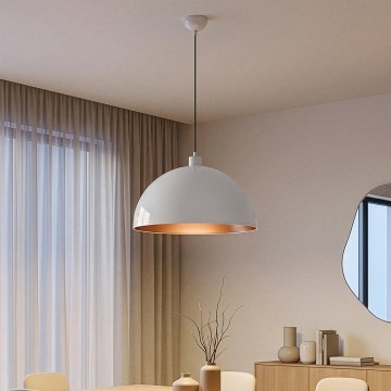 Brilagi - LED κρεμαστό φωτιστικό METALO σε καλώδιο 1xE27/40W/230V, διάμ. 40 cm λευκό/χαλκό