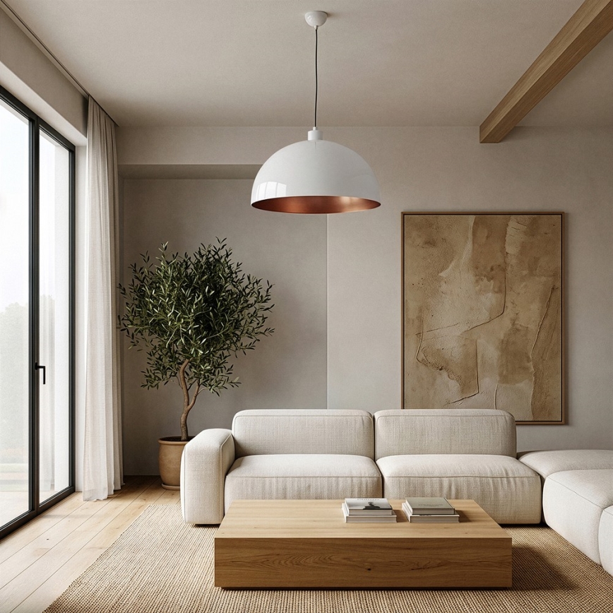 Brilagi - LED κρεμαστό φωτιστικό METALO σε καλώδιο 1xE27/40W/230V, διάμ. 40 cm λευκό/χαλκό