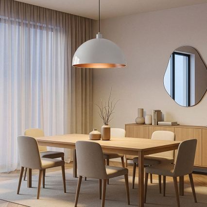 Brilagi - LED κρεμαστό φωτιστικό METALO σε καλώδιο 1xE27/40W/230V, διάμ. 40 cm λευκό/χαλκό