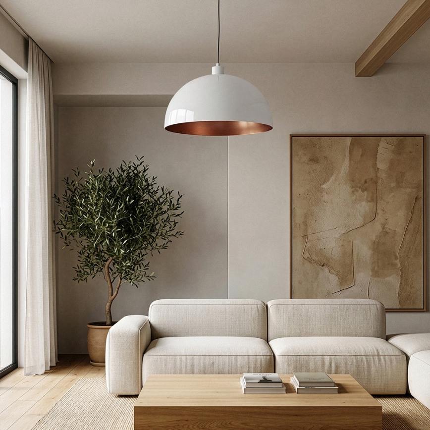Brilagi - LED κρεμαστό φωτιστικό METALO σε καλώδιο 1xE27/40W/230V, διάμ. 40 cm λευκό/χαλκό