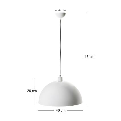 Brilagi - LED κρεμαστό φωτιστικό METALO σε καλώδιο 1xE27/40W/230V, διάμ. 40 cm λευκό/χαλκό