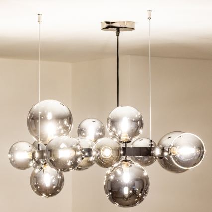 Brilagi - LED κρεμαστό φωτιστικό MILLA σε καλώδιο 15xG9/3W/230V μαύρο χρώμιο/καπνιστό