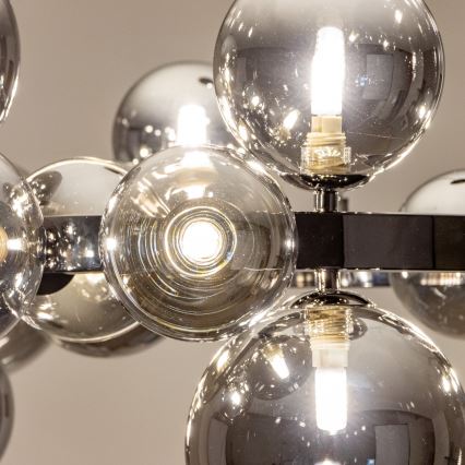 Brilagi - LED κρεμαστό φωτιστικό MILLA σε καλώδιο 15xG9/3W/230V μαύρο χρώμιο/καπνιστό