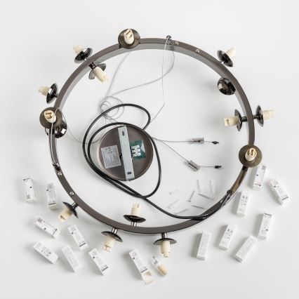 Brilagi - LED κρεμαστό φωτιστικό MILLA σε καλώδιο 15xG9/3W/230V μαύρο χρώμιο/καπνιστό