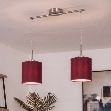 Brilagi - LED κρεμαστό φωτιστικό NUBILA 2xE27/60W/230V πομπηϊκό κόκκινο