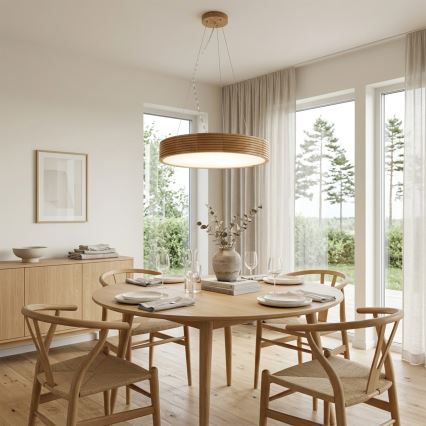 Brilagi - LED κρεμαστό φωτιστικό σε καλώδιο CARVALHO MODERN 3xE27/60W/230V δρυς Ø 47,5 εκ.