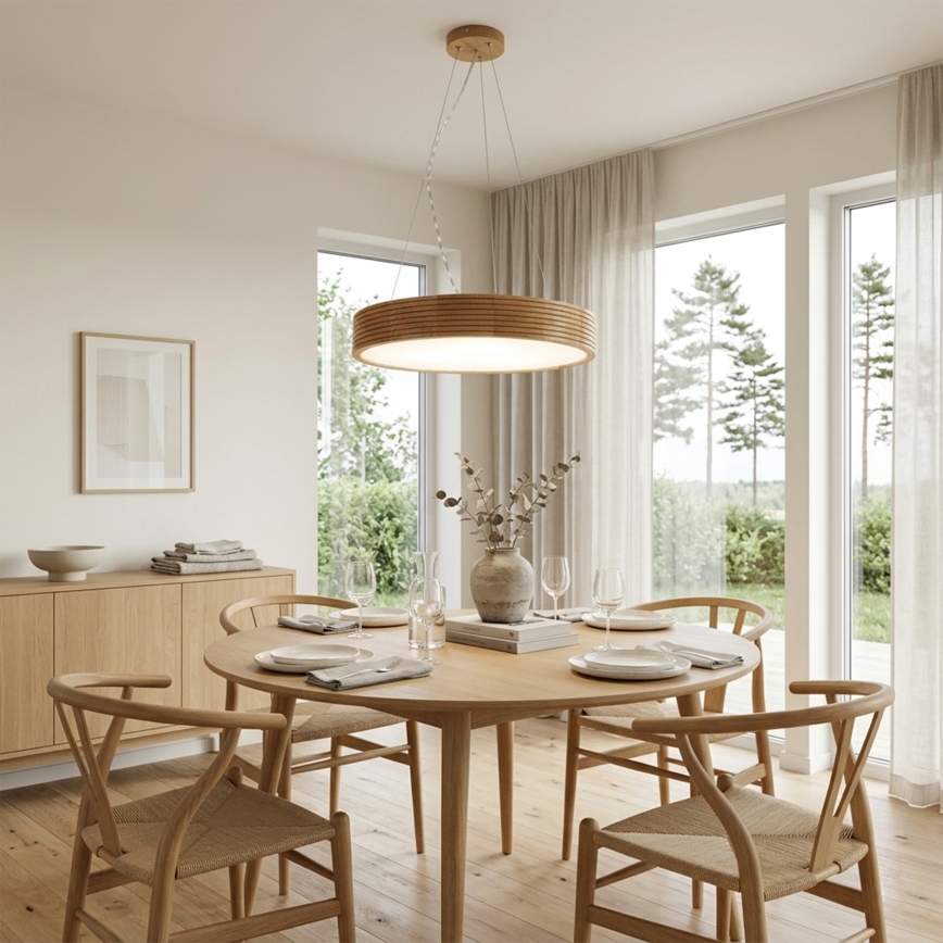 Brilagi - LED κρεμαστό φωτιστικό σε καλώδιο CARVALHO MODERN 3xE27/60W/230V δρυς Ø 47,5 εκ.
