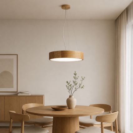 Brilagi - LED κρεμαστό φωτιστικό σε καλώδιο CARVALHO MODERN 3xE27/60W/230V δρυς Ø 47,5 εκ.