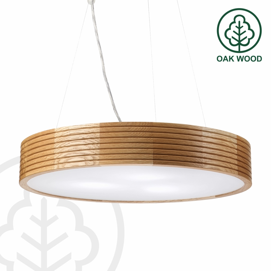 Brilagi - LED κρεμαστό φωτιστικό σε καλώδιο CARVALHO MODERN 3xE27/60W/230V δρυς Ø 47,5 εκ.