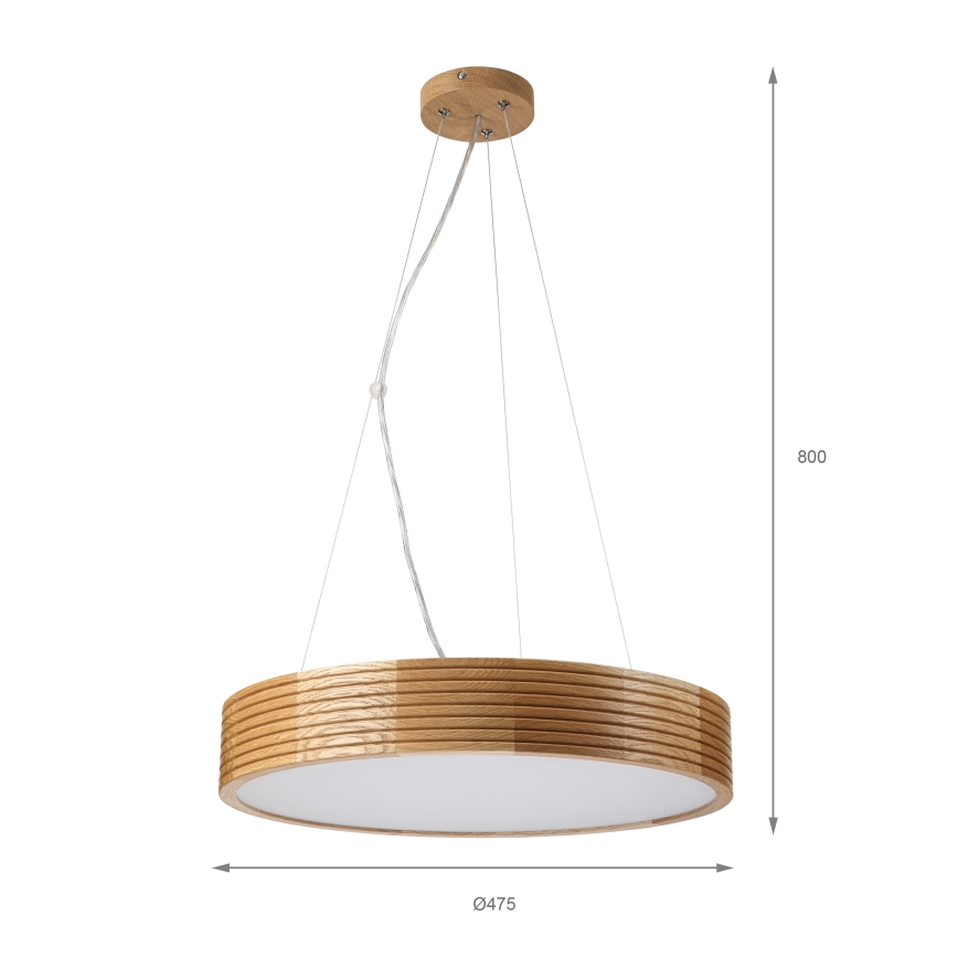 Brilagi - LED κρεμαστό φωτιστικό σε καλώδιο CARVALHO MODERN 3xE27/60W/230V δρυς Ø 47,5 εκ.
