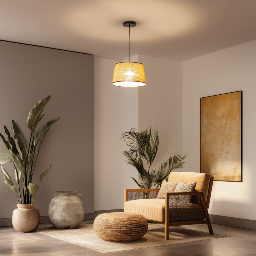 Brilagi - LED κρεμαστό φωτιστικό σε καλώδιο CERIA 1xE27/40W/230V Ø 35 cm μπεζ