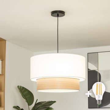 Brilagi - LED κρεμαστό φωτιστικό σε καλώδιο CERIA 1xE27/40W/230V Ø 50 εκ. λευκό/μπεζ