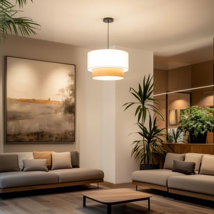 Brilagi - LED κρεμαστό φωτιστικό σε καλώδιο CERIA 1xE27/40W/230V Ø 50 εκ. λευκό/μπεζ