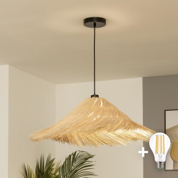 Brilagi - LED κρεμαστό φωτιστικό σε καλώδιο CERIA BOHO 1xE27/40W/230V Ø 100 cm ρατάν