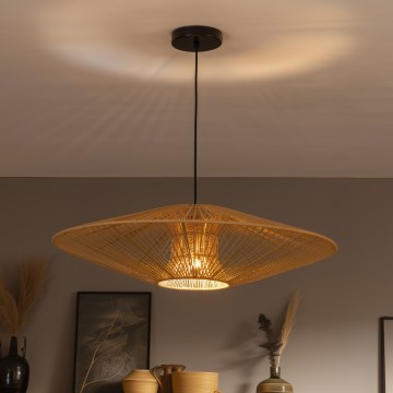 Brilagi - LED κρεμαστό φωτιστικό σε καλώδιο CERIA BOHO 1xE27/40W/230V Ø 70 cm μαύρο/καφέ
