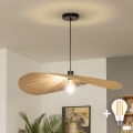 Brilagi - LED κρεμαστό φωτιστικό σε καλώδιο CERIA BOHO 1xE27/40W/230V Ø 80 cm ραφία